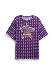 T-shirt American 03 à étoiles — Violet