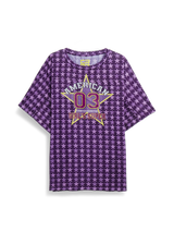 T-shirt American 03 à étoiles — Violet