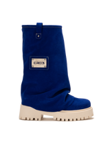 CHUNKY – Bottes en velours bleu foncé