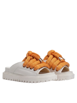 Sandal - Cream Leather - LT Orange