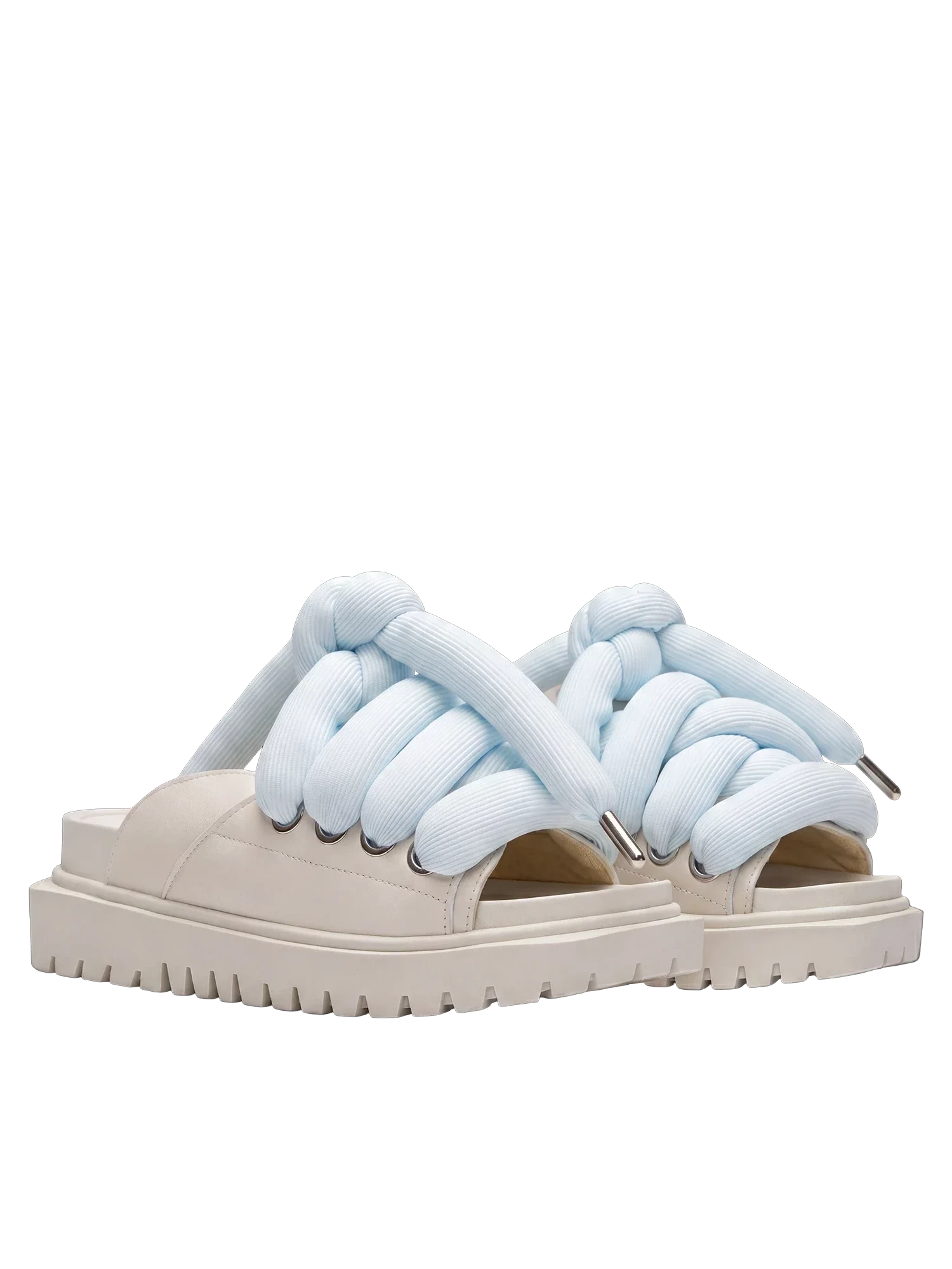 Sandale — Cuir crème — LT Bleu clair