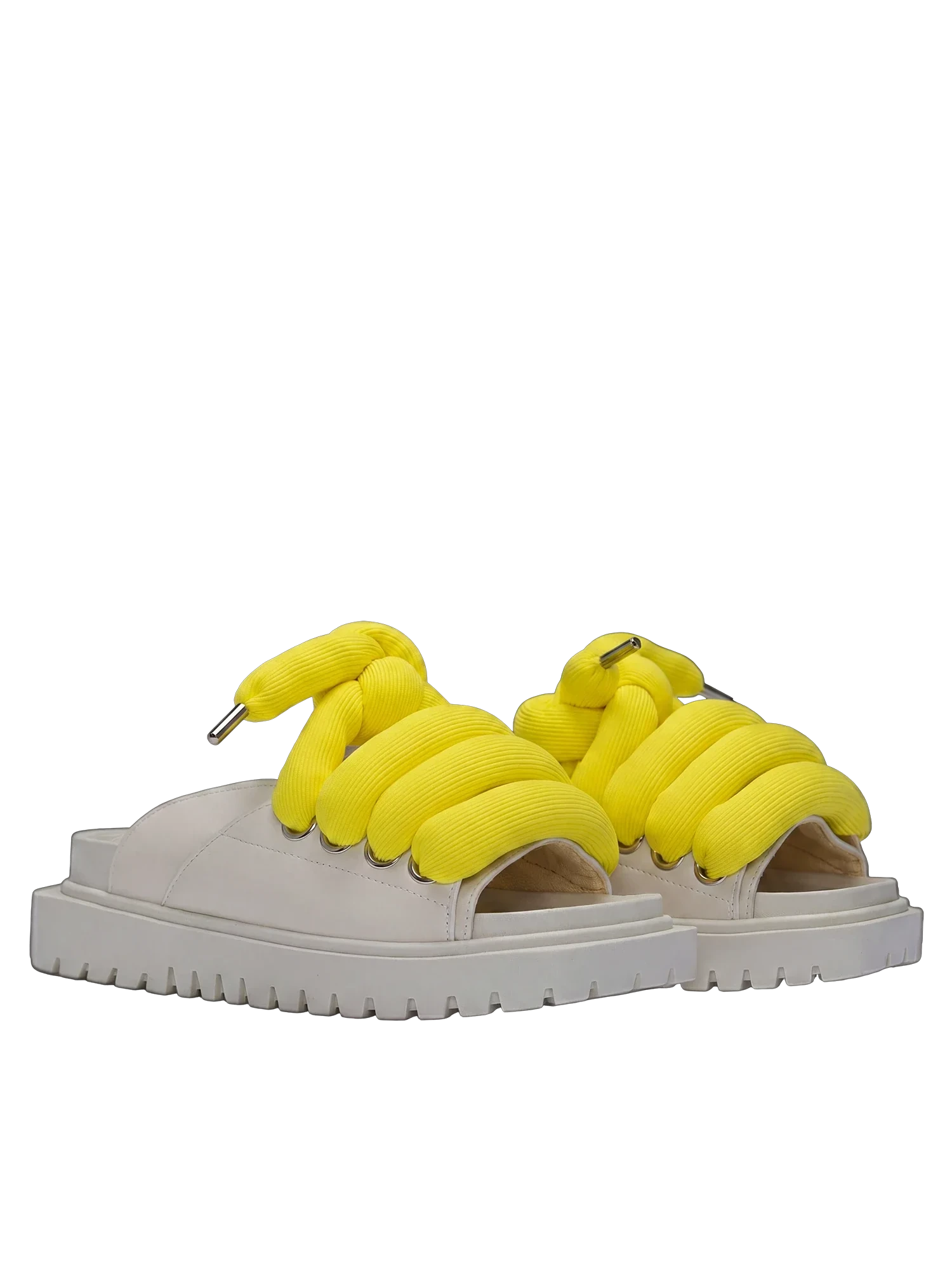 Sandal - Cream Leather - TB Yellow