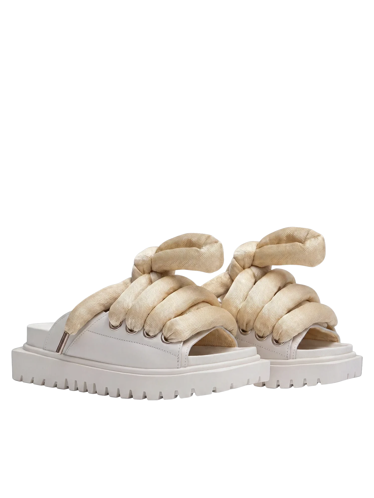 Sandal - Cream Leather - LT Gold