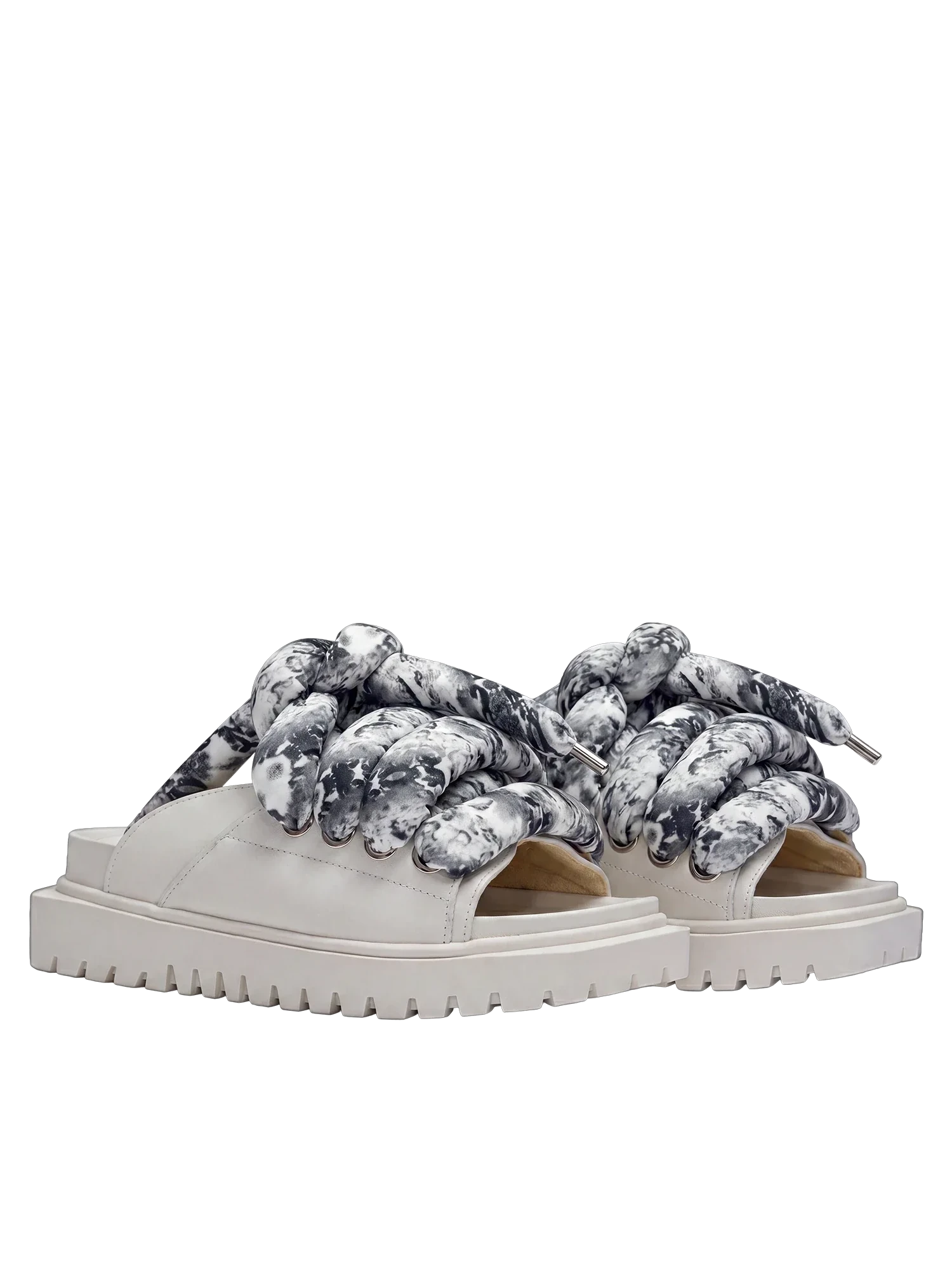 Sandal - Cream Leather - LT Marble