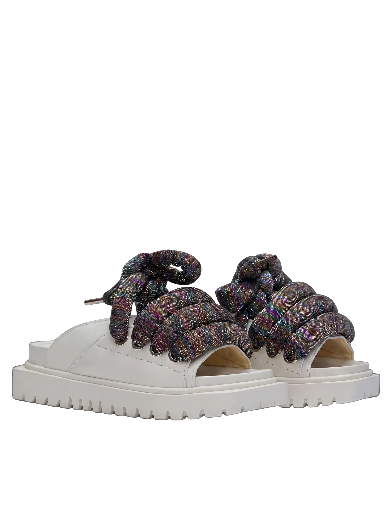 Sandal - Cream Leather - LT Multicolor