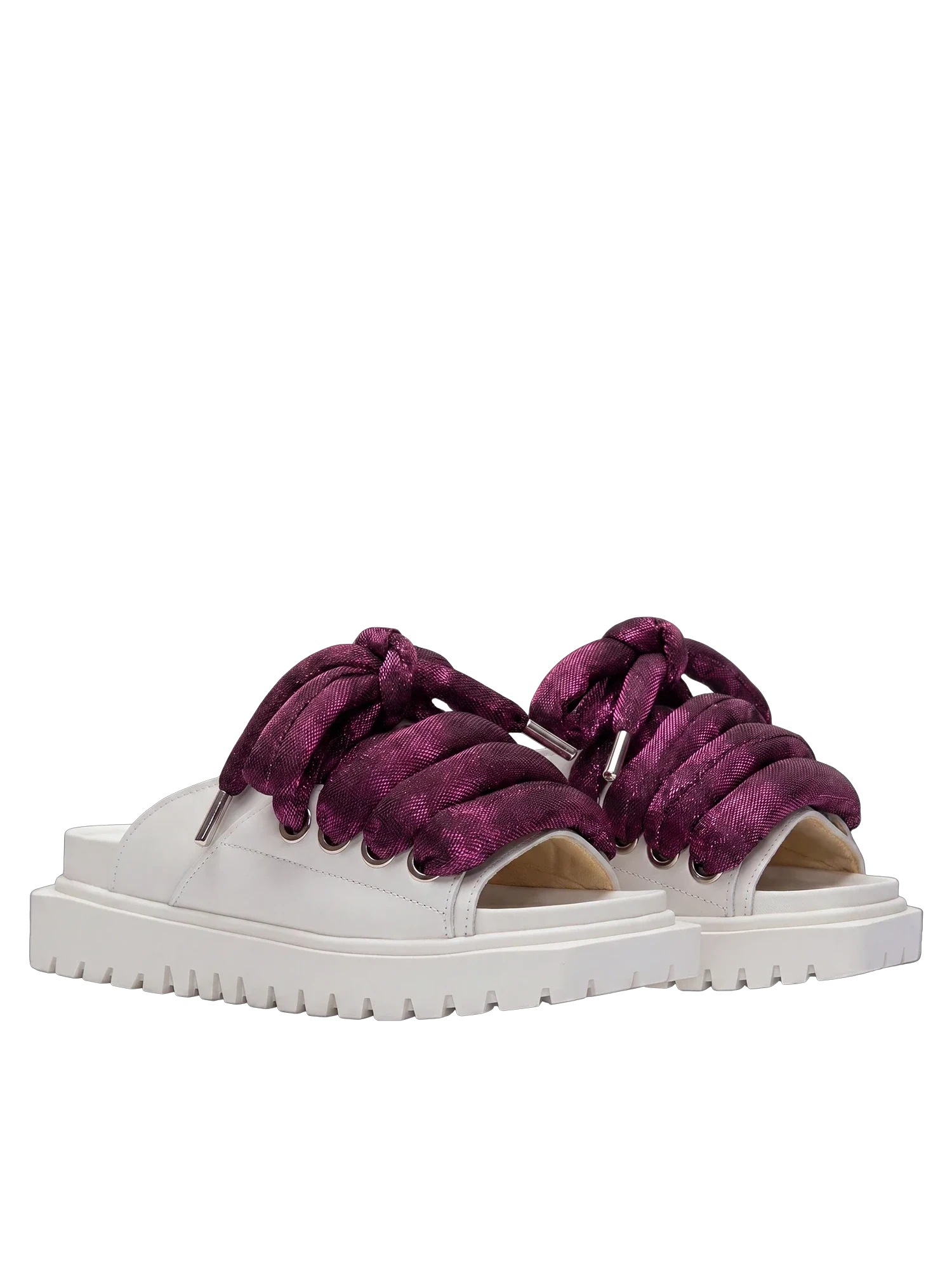 Sandal - Cream Leather - LT Violet