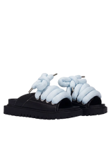 Sandale — Cuir noir — TB Bleu clair