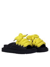 Sandale — Cuir noir — TB Jaune