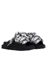 Sandal - Black Leather - TB Marble