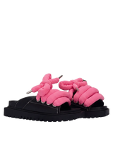 Sandal - Black Leather - TB Pink