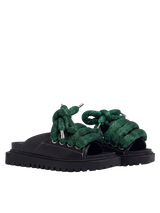 Sandal - Black Leather - LT Green