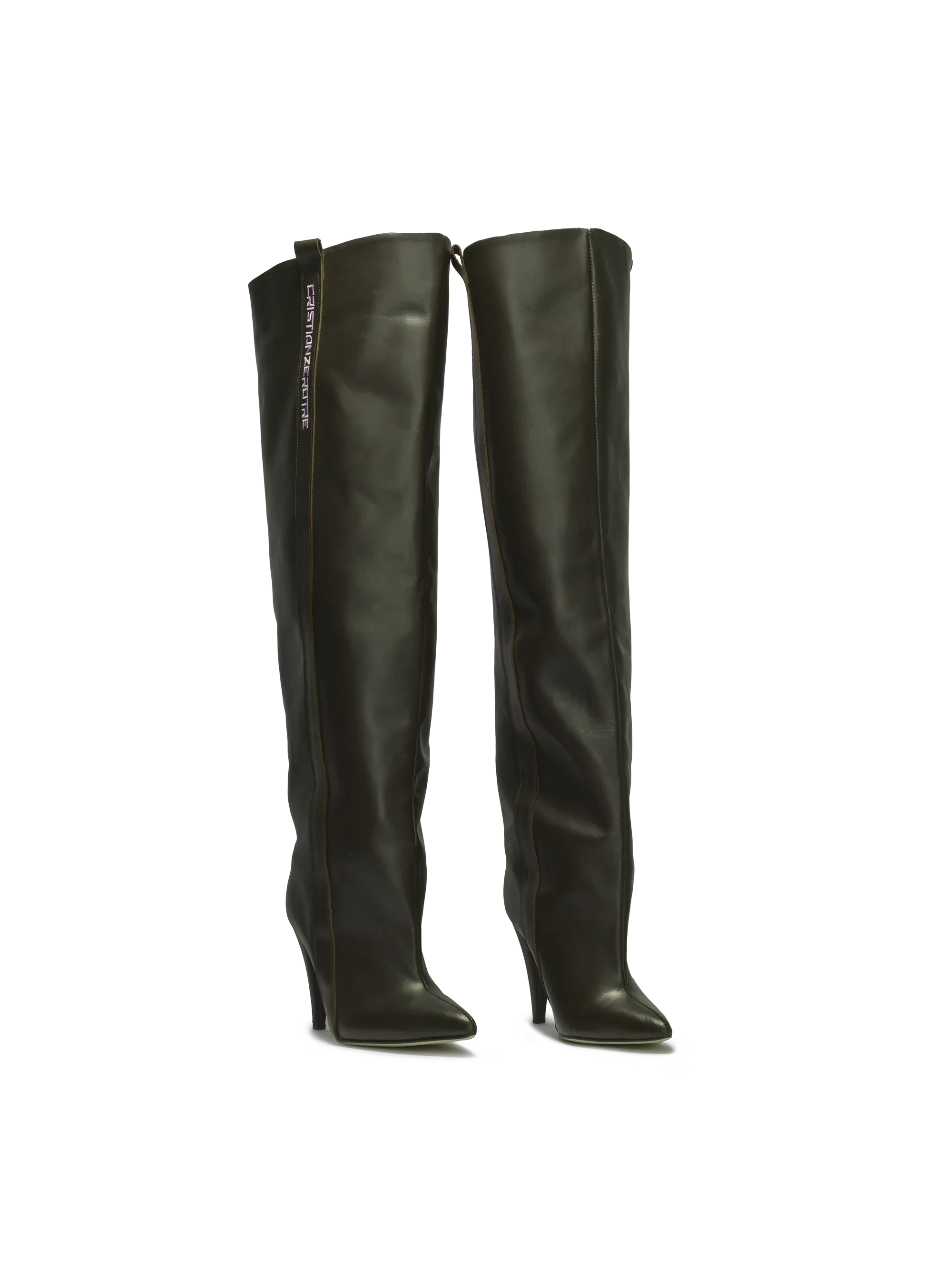 STORM – Bottes hautes à talons vert foncé