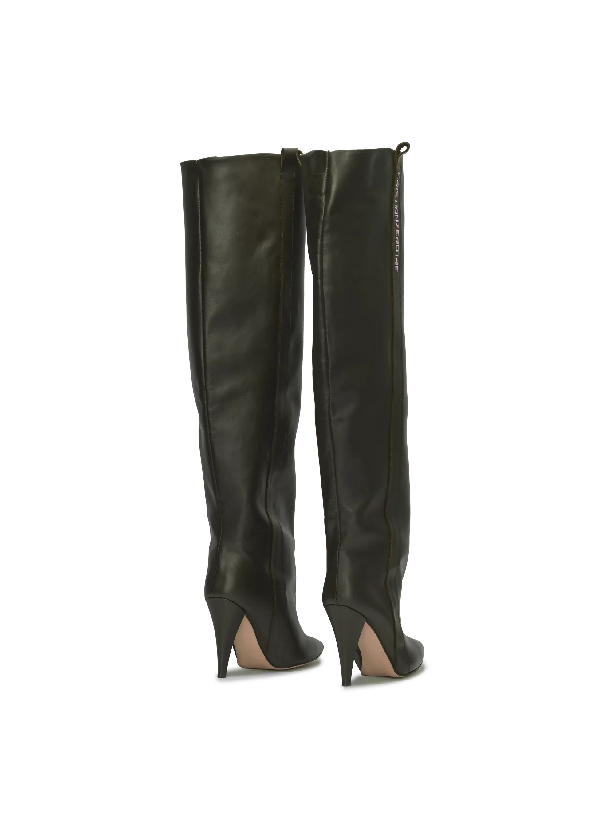 STORM – Bottes hautes à talons vert foncé