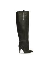 STORM – Bottes hautes à talons vert foncé