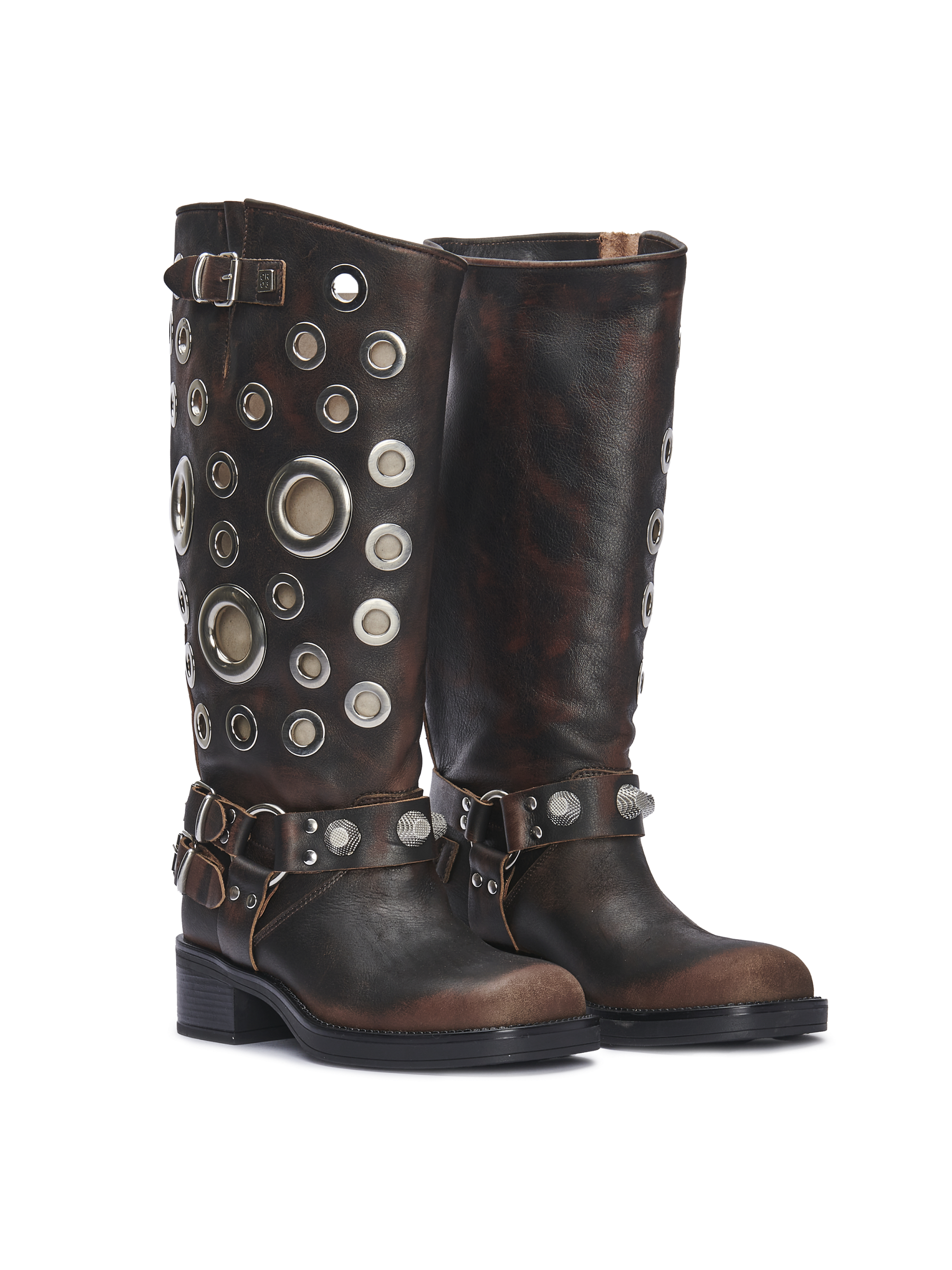 SOVEREIGN – Cuir Marron Métal Vintage