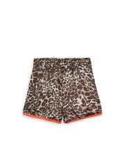 Short CR03 à motif léopard orange