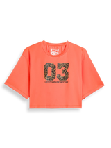 Orange Cropped 03 Leopard T-Shirt